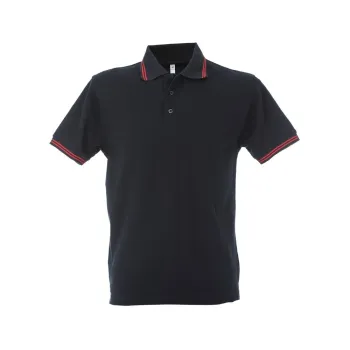 Φωτογραφία από Paris Man - Ανδρικό πόλο πικέ σε χρώμα Navy-Red