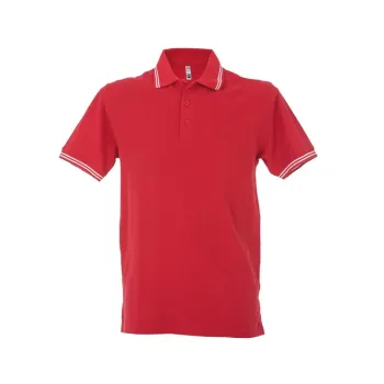 Φωτογραφία από Paris Man - Ανδρικό πόλο πικέ σε χρώμα Red-White