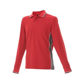 Φωτογραφία από Malta - Ανδρικό μακρυμάνικο πόλο πικέ σε χρώμα Red-Grey