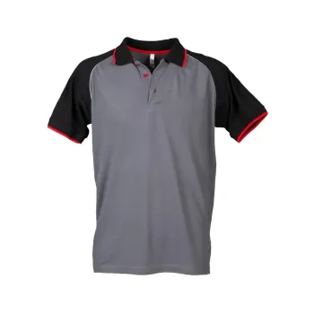 Φωτογραφία από Chicago - Ελαστικό πόλο πικέ σε χρώμα Grey-Black