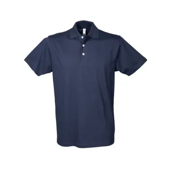 Φωτογραφία από Panama - Ανδρικό πόλο σε ύφασμα ζέρσει σε χρώμα Navy