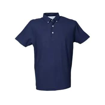 Φωτογραφία από Phuket - Ανδρικό πόλο με κουμπί στο γιακά σε χρώμα Navy