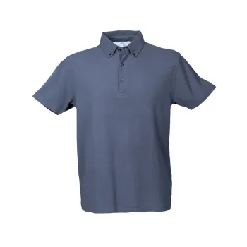 Φωτογραφία από Phuket - Ανδρικό πόλο με κουμπί στο γιακά σε χρώμα Avio