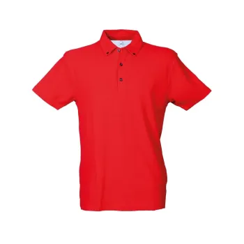 Φωτογραφία από Phuket - Ανδρικό πόλο με κουμπί στο γιακά σε χρώμα Red