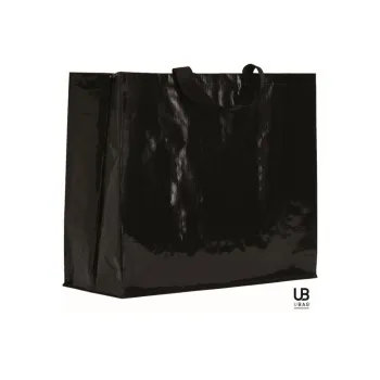 Φωτογραφία από Orlando - Μεγάλη τσάντα αγοράς PP woven με πλαστικοποιήση σε χρώμα Black