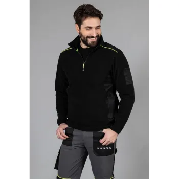Φωτογραφία από Livigno - Ανδρική μπλούζα fleece δίχρωμη σε χρώμα Black