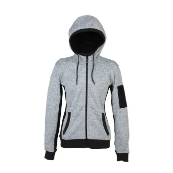 Φωτογραφία από New Quebec Lady - Γυναικεία ζακέτα fleece με κουκούλα σε χρώμα Light Grey