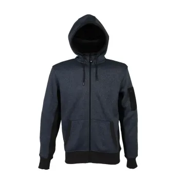 Φωτογραφία από New Quebec Man - Ανδρική ζακέτα fleece με κουκούλα σε χρώμα Avio