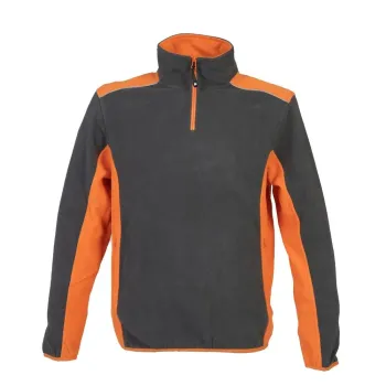 Φωτογραφία από New Riga - Ανδρική μπλούζα fleece δίχρωμη σε χρώμα Dark Grey-Orange