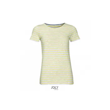 Φωτογραφία από Miles Women outlet - Γυναικείο ριγέ T-shirt σε χρώμα Ash-Lemon