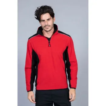 Φωτογραφία από New Riga - Ανδρική μπλούζα fleece δίχρωμη σε χρώμα Red-Black