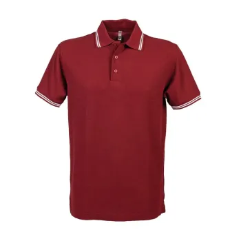 Φωτογραφία από Paris Man - Ανδρικό πόλο πικέ σε χρώμα Burgundy-White