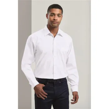 Κεντρική φωτογραφία από PR200 - Ανδρικό μακρυμάνικο πουκάμισο από ποπλίνα σε χρώμα White