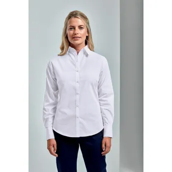 Κεντρική φωτογραφία από PR300 - Γυναικείο μακρυμάνικο πουκάμισο από ποπλίνα σε χρώμα White