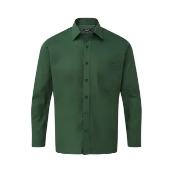 Φωτογραφία από PR200 - Ανδρικό μακρυμάνικο πουκάμισο από ποπλίνα σε χρώμα Bottle Green