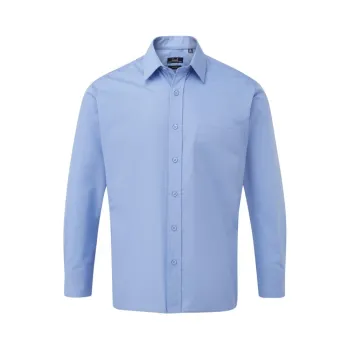 Φωτογραφία από PR200 - Ανδρικό μακρυμάνικο πουκάμισο από ποπλίνα σε χρώμα Mid Blue