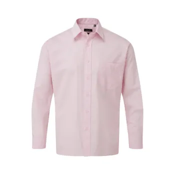 Φωτογραφία από PR200 - Ανδρικό μακρυμάνικο πουκάμισο από ποπλίνα σε χρώμα Pink
