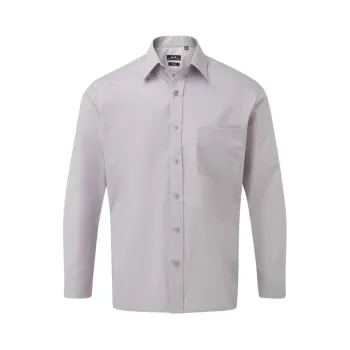 Κεντρική φωτογραφία από PR200 - Ανδρικό μακρυμάνικο πουκάμισο από ποπλίνα σε χρώμα Silver