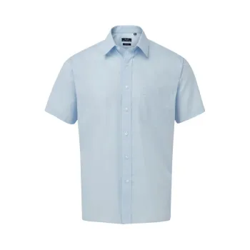 Φωτογραφία από PR202 - Ανδρικό κοντομάνικο πουκάμισο από ποπλίνα σε χρώμα Light Blue