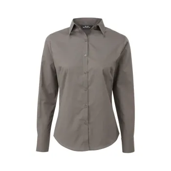 Φωτογραφία από PR300 - Γυναικείο μακρυμάνικο πουκάμισο από ποπλίνα σε χρώμα Dark Grey