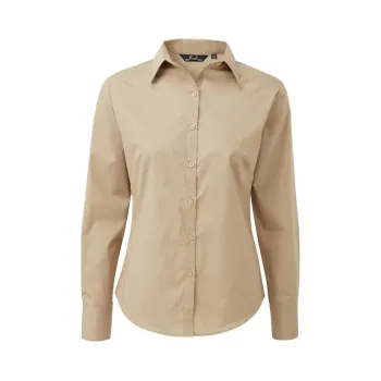 Φωτογραφία από PR300 - Γυναικείο μακρυμάνικο πουκάμισο από ποπλίνα σε χρώμα Khaki