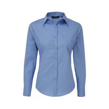 Φωτογραφία από PR300 - Γυναικείο μακρυμάνικο πουκάμισο από ποπλίνα σε χρώμα Mid Blue