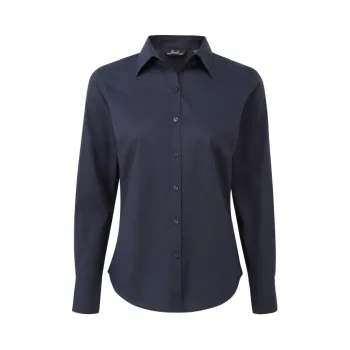 Φωτογραφία από PR300 - Γυναικείο μακρυμάνικο πουκάμισο από ποπλίνα σε χρώμα Navy