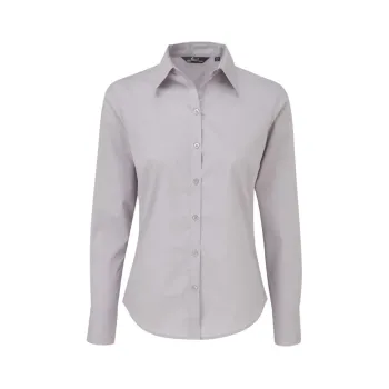 Κεντρική φωτογραφία από PR300 - Γυναικείο μακρυμάνικο πουκάμισο από ποπλίνα σε χρώμα Silver