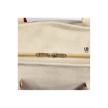 Φωτογραφία από Antigua - Τσάντα παραλίας δίχρωμη με φερμουάρ σε χρώμα Natural-Navy