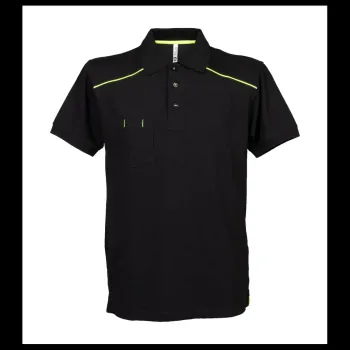 Φωτογραφία από Bordeaux - Πόλο πικέ δίχρωμο με τσέπη σε χρώμα Black