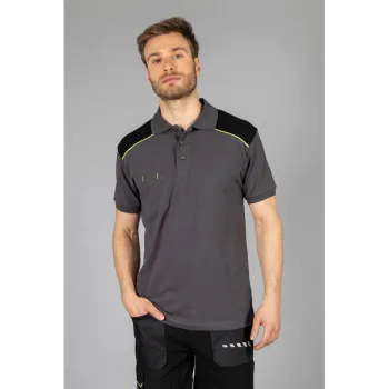 Φωτογραφία από Bordeaux - Πόλο πικέ δίχρωμο με τσέπη σε χρώμα Grey-Black