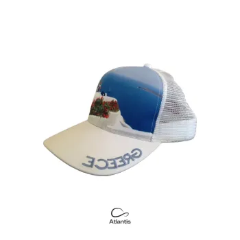 Φωτογραφία από Mesh souvenir καπέλο - Πεντάφυλλο καπέλο τζόκεϊ σε χρώμα Greece
