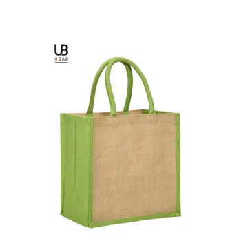 Φωτογραφία από Brasilia - Τσάντα αγοράς με διχρωμία σε χρώμα Natural-Apple Green