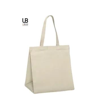 Φωτογραφία από Modena - Τσάντα αγοράς φαρδιά με κουμπί (μεγάλο μέγεθος) σε χρώμα Natural