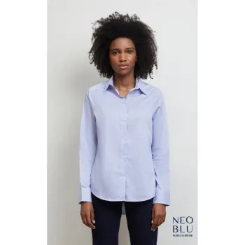 Φωτογραφία από Baptiste Women 3XL - Γυναικείο πουκάμισο ριγέ σε χρώμα White-Striped Blue