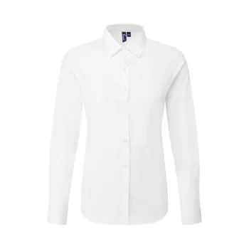 Κεντρική φωτογραφία από PR303 - Γυναικείο μακρυμάνικο πουκάμισο από ποπλίνα σε χρώμα White