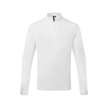 Κεντρική φωτογραφία από PR647 - Ανδρικό T-shirt με κουμπί Μακρυμάνικο σε χρώμα White