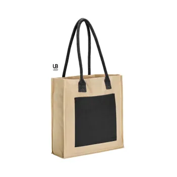 Φωτογραφία από Richmond - Τσάντα αγοράς με πιέτα και τσέπη σε χρώμα Natural-Black