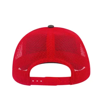 Φωτογραφία από πίσω από Rapper Canvas - Πεντάφυλλο καπέλο τζόκεϊ με δίχτυ σε χρώμα Grey-Red