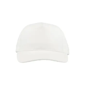 Φωτογραφία από μπροστά από Kid Start Five - Πεντάφυλλο παιδικό καπέλο τζόκεϊ σε χρώμα White