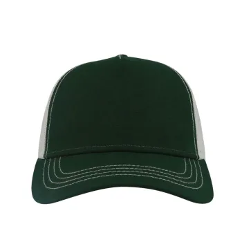 Φωτογραφία από μπροστά από Rapper Canvas - Πεντάφυλλο καπέλο τζόκεϊ με δίχτυ σε χρώμα Green-White