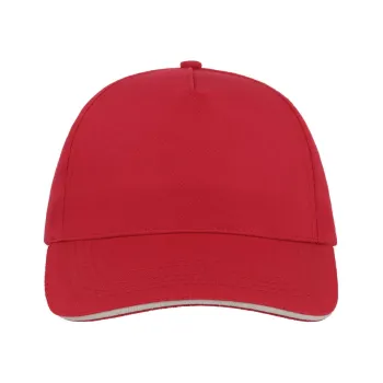 Φωτογραφία από μπροστά από Start five sandwich - Πεντάφυλλο καπέλο τζόκεϊ σε χρώμα Red-White