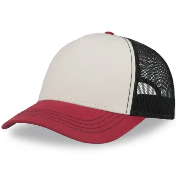 Φωτογραφία από S-Rapper Canvas - Πεντάφυλλο καπέλο τζόκεϊ με δίχτυ σε χρώμα White-Black-Burgundy