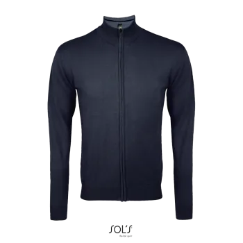 Φωτογραφία από μπροστά από Gordon Men 3XL - Ανδρική πλεκτή ζακέτα με φερμουάρ σε χρώμα Navy