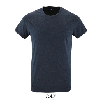 Φωτογραφία από μπροστά από Regent Fit Heather - Ανδρικό T-shirt σε στενή γραμμή σε χρώμα Heather Denim