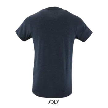 Φωτογραφία από πίσω από Regent Fit Heather - Ανδρικό T-shirt σε στενή γραμμή σε χρώμα Heather Denim