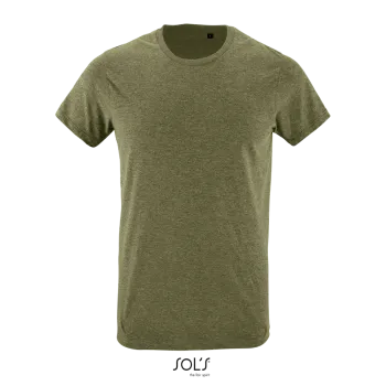 Φωτογραφία από μπροστά από Regent Fit Heather - Ανδρικό T-shirt σε στενή γραμμή σε χρώμα Heather Khaki