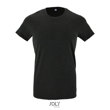 Φωτογραφία από μπροστά από Regent Fit Heather - Ανδρικό T-shirt σε στενή γραμμή σε χρώμα Charcoal Melange