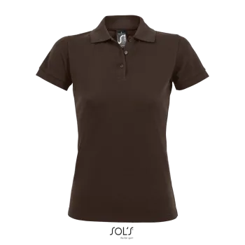 Φωτογραφία από μπροστά από Prime Women 3XL - Γυναικείο πόλο πικέ σε χρώμα Chocolate