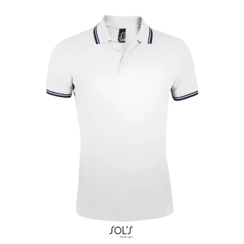 Φωτογραφία από μπροστά από Pasadena Men 3XL - Ανδρικό πόλο πικέ σε χρώμα White-Navy